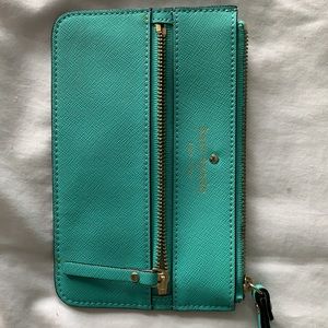 Kate Spade Wristlet Leather Aqua